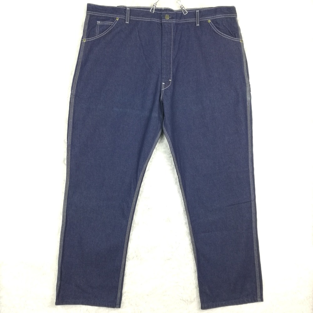 Key‎ Mens Jeans Carpenter Authentic Dungaree Blue Denim Dark Indigo 46x32 New